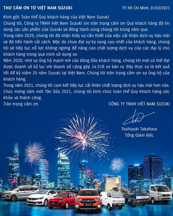 THƯ CẢM ƠN TỪ VIỆT NAM SUZUKI