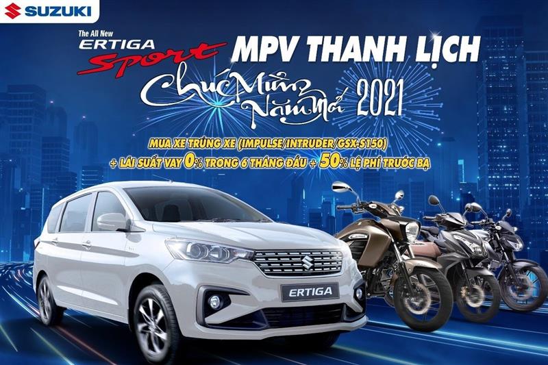 Tháng 01/2021, nhiều ô tô Suzuki tiếp tục ưu đãi lệ phí trước bạ